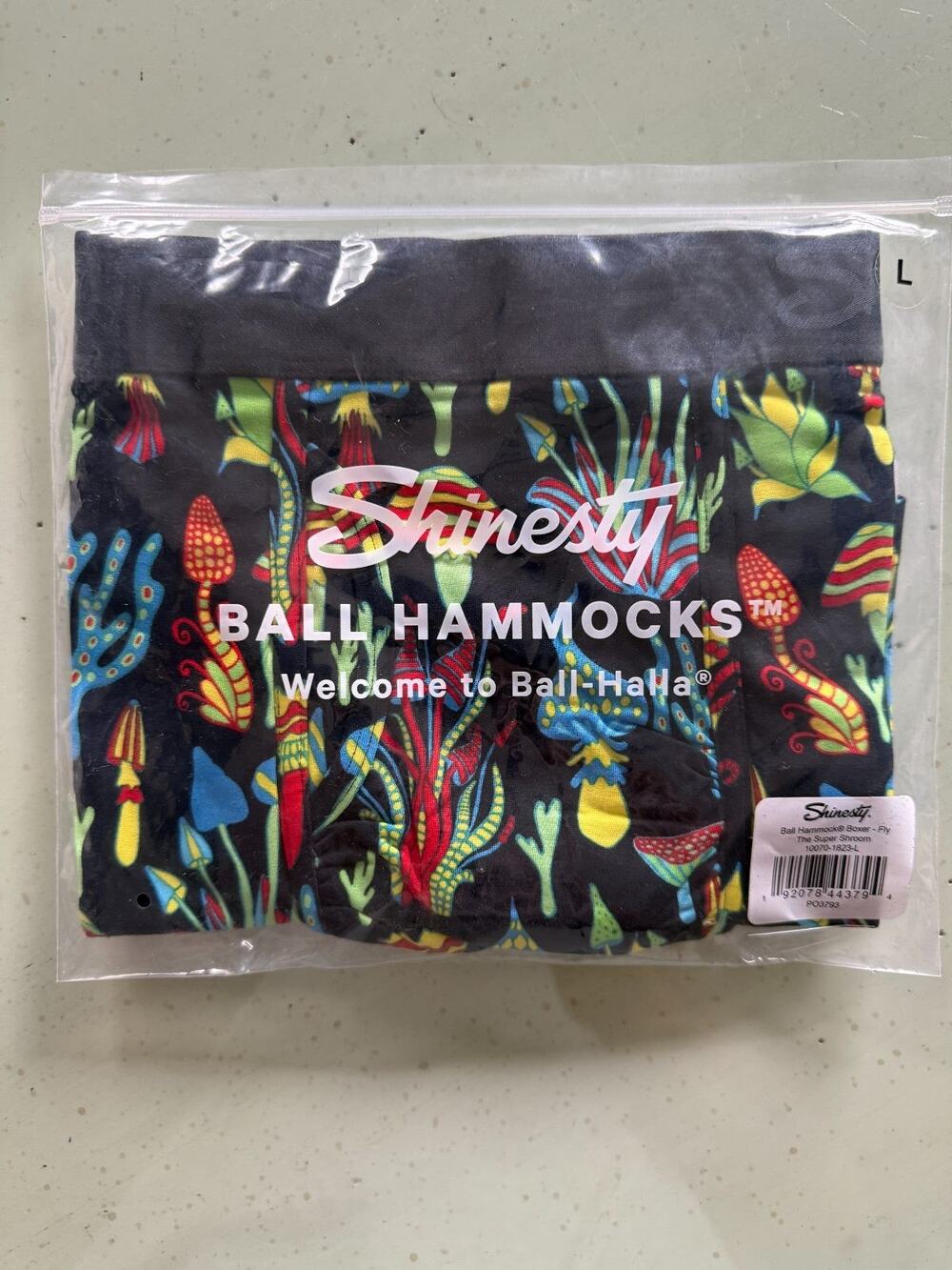 Shinesty Ball Hammock Boxer Brief The Super Shroom Mushroom Print Men's Large NW
